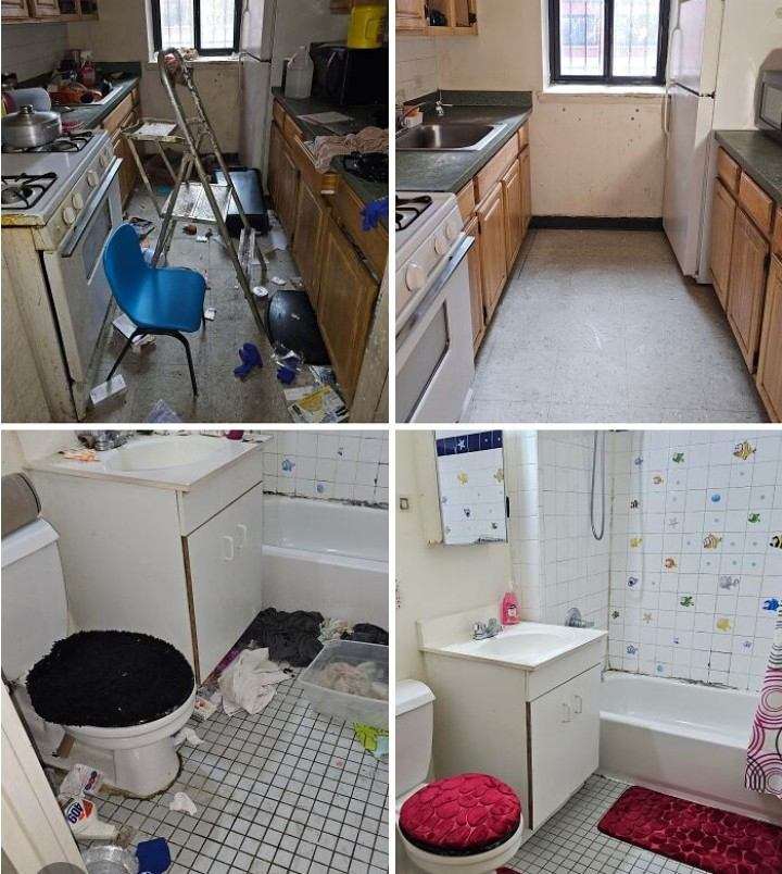 MaideNTexus before and after kitchen and bathroom cleaning